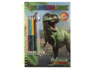 Obrázek z Omalovánková kniha dinosauři A4 30l + pastelky 